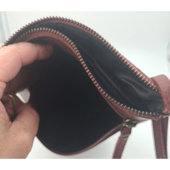 Cochoa Soft Pebbled Brown Leather Crossbody Bag Handbag Lots of Pockets Unused - Picture 8 of 10